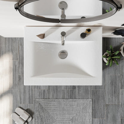 Eviva Stone Bath Vanity with Porcelain Top and Integrated Sink