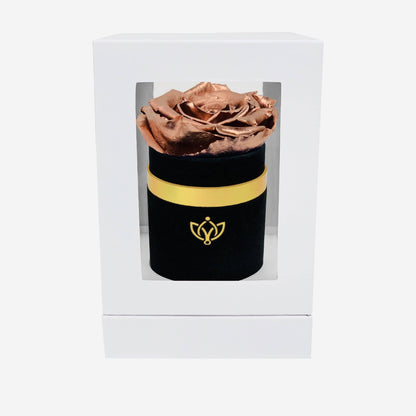 Single Black Suede Box | Rose Gold Rose