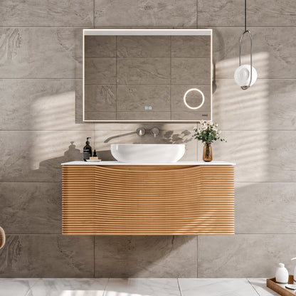 Eviva Leah Wall Mount Bath Vanity with Solid Surface Top and Integrated Sink (32"-39")