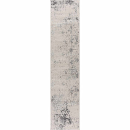 Long rectangular rug with a textured pattern on a white background