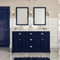 Eviva Epic Bath Vanity with Carrara Quartz Top and Undermount Porcelain Sinks (48"-100")