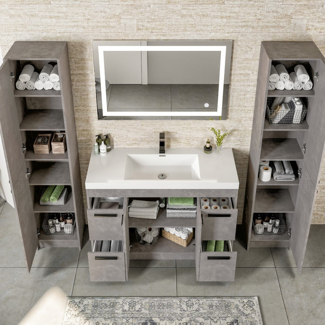 Eviva Lugano Bath Vanity with Acrylic Top and Integrated Sink (24"-84")