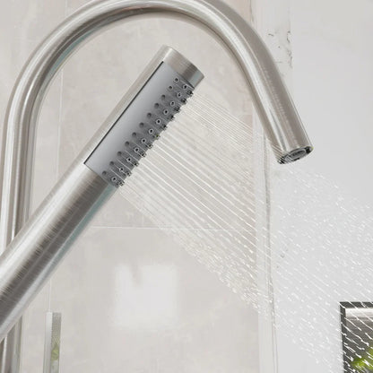 Eviva Modem Single-Handle Freestanding Tub Faucet with Hand Shower – Brushed Nickel