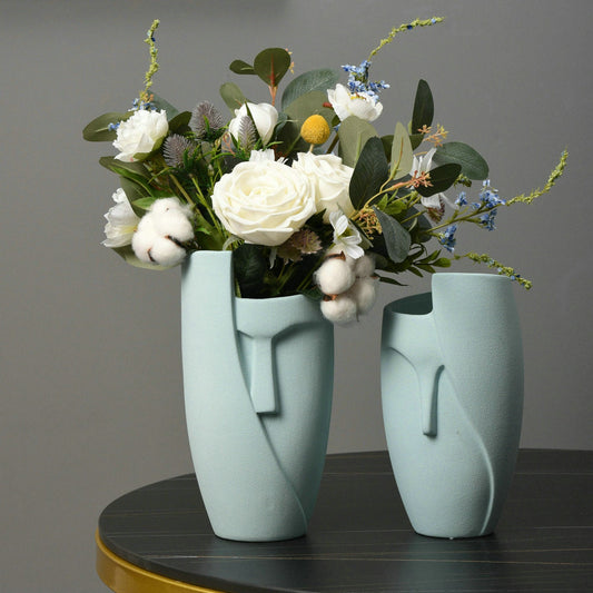 Ceramic Face Planter, Unique Design Face Planter, Eco Friendly Decor | Home Decor | Kitchen + Metal