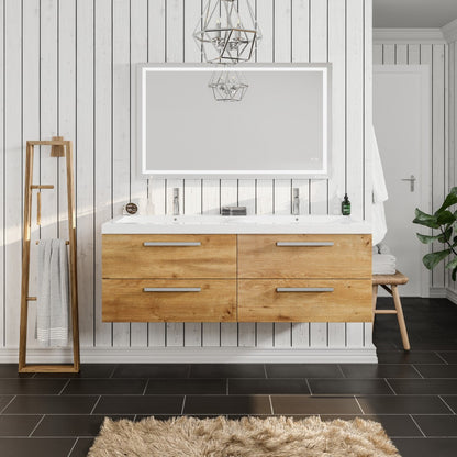 Eviva Surf Wall Mount Bath Vanity with Acrylic Top and Integrated Sink (36"-57")