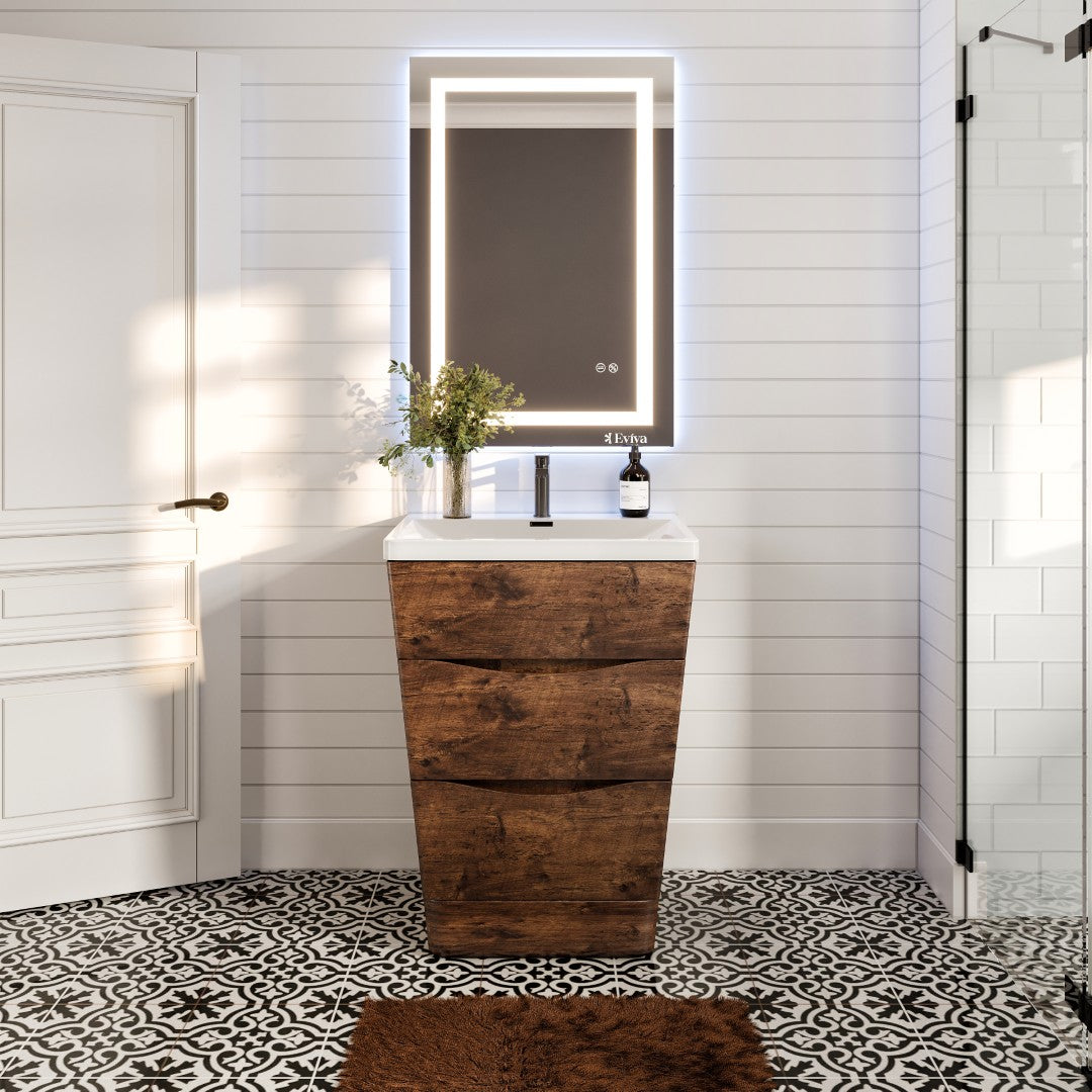 Eviva Victoria Bath Vanity with Acrylic Top and Integrated Sink (25"-32")