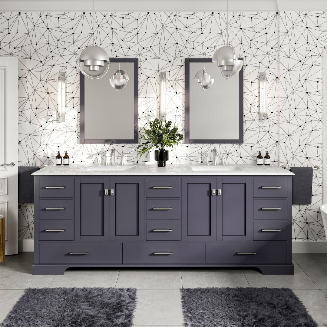 Eviva Storehouse Bath Vanity with  Counter Top and Undermount Porcelain Sinks