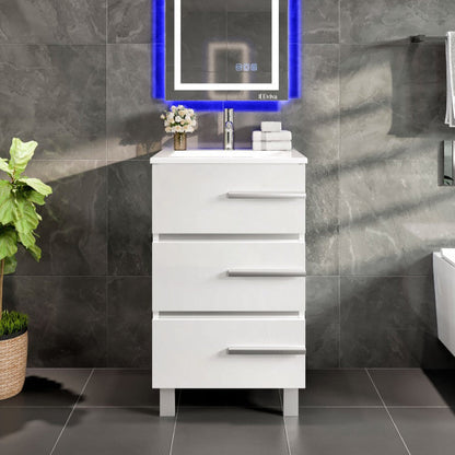Eviva Deluxe Bath Vanity with Porcelain Top and Integrated Sink (20"-32")