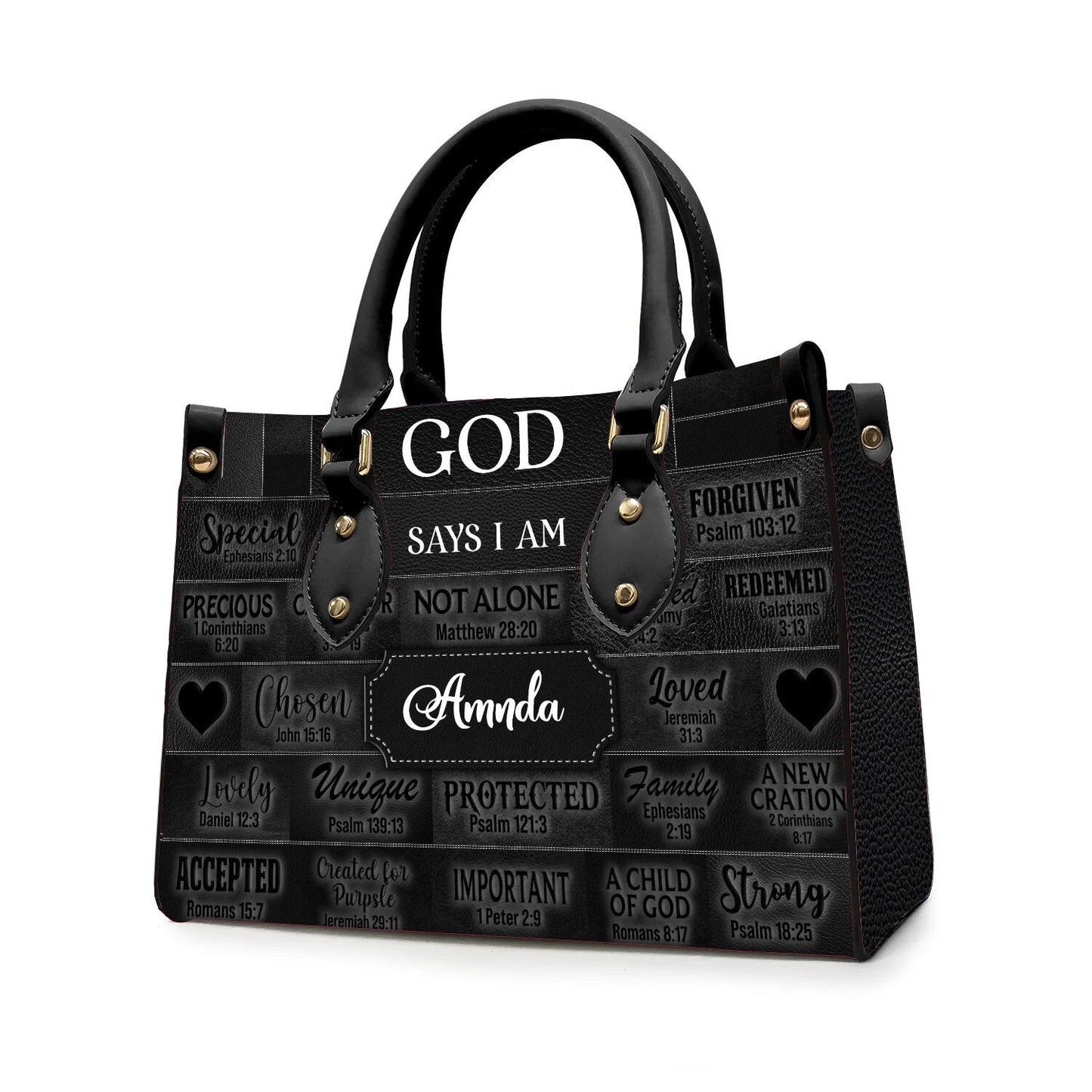 Christianartbag God Says I Am Black - Personalized Leather Handbag - Gift For Women, Christian Gift