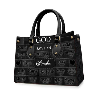 Christianartbag God Says I Am Black - Personalized Leather Handbag - Gift For Women, Christian Gift
