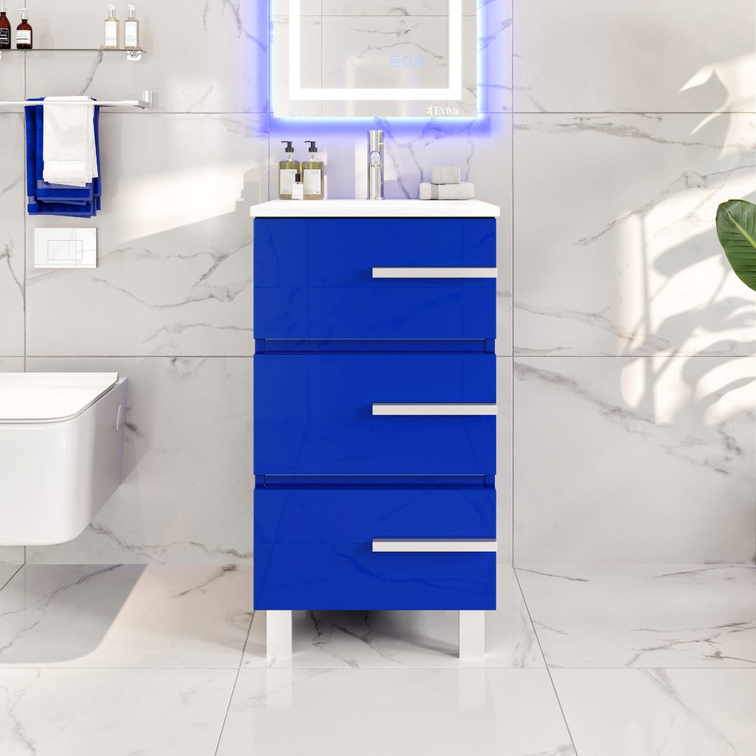 Eviva Deluxe Bath Vanity with Porcelain Top and Integrated Sink (20"-32")
