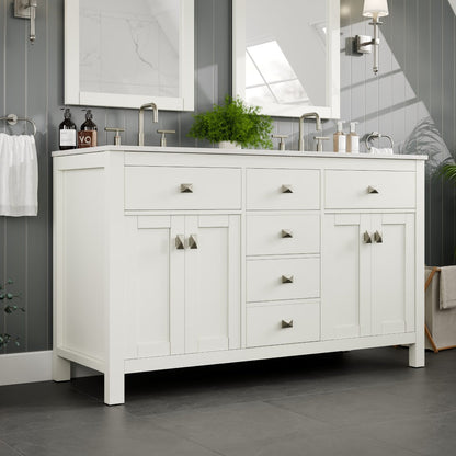 Eviva Artemis Bath Vanity with Engineered Stone Top & Undermount Porcelain Sink (42"-72")