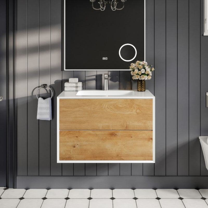 Eviva Vienna Wall Mount Bath Vanity with Acrylic Top and Integrated Sink (36"-75")