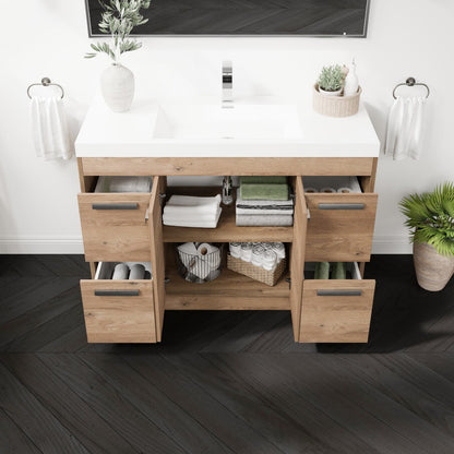 Eviva Lugano Bath Vanity with Acrylic Top and Integrated Sink (24"-84")