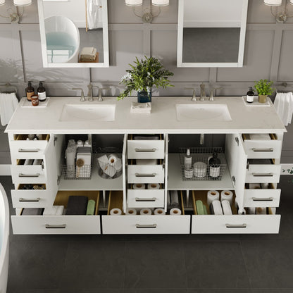 Eviva Storehouse Bath Vanity with  Counter Top and Undermount Porcelain Sinks