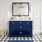 Eviva Epic Bath Vanity with Carrara Quartz Top and Undermount Porcelain Sinks (48"-100")