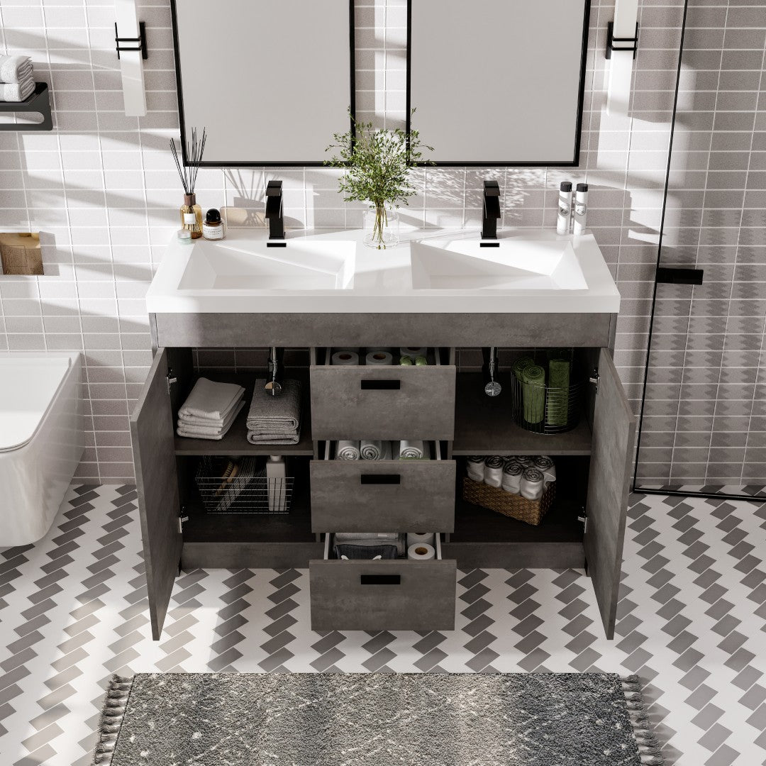 Eviva Lugano Bath Vanity with Acrylic Top and Integrated Sink (24"-84")