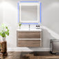 Eviva Luna Wall Mount Bath Vanity with Porcelain Top and Integrated Sink (24"-32")