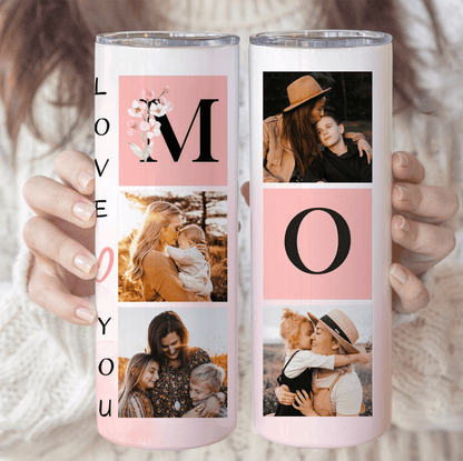 Custom Photo Mothers' Day Sakura Blossom Tumbler - Personalized Gift For New Moms, Mom