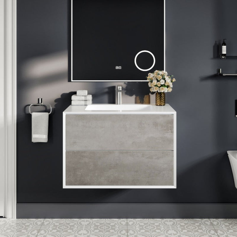 Eviva Vienna Wall Mount Bath Vanity with Acrylic Top and Integrated Sink (36"-75")