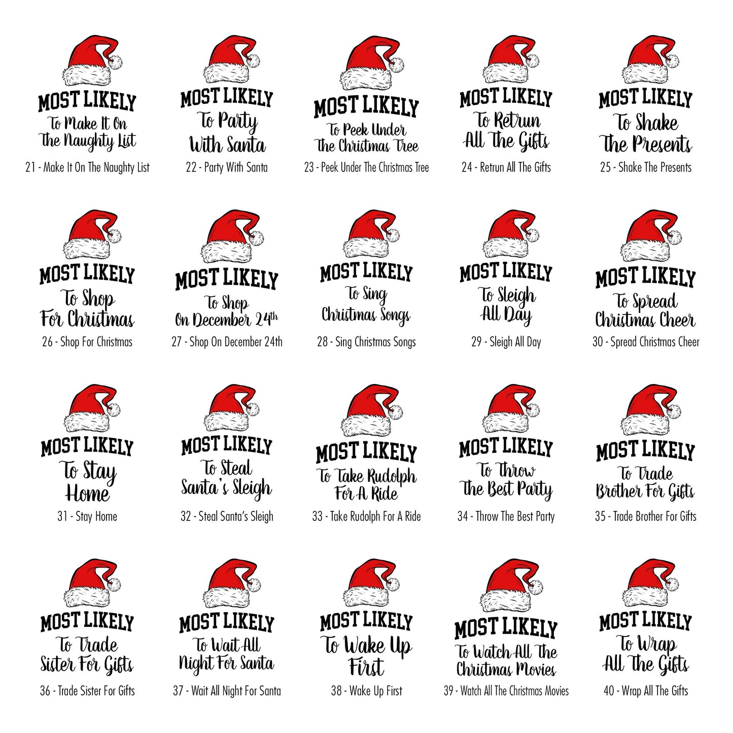 Most Likely To Christmas Family Tees - 40 Designs! Comfort Colors T-Shirt