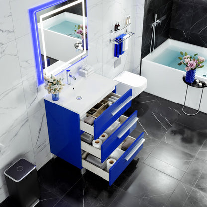 Eviva Deluxe Bath Vanity with Porcelain Top and Integrated Sink (20"-32")