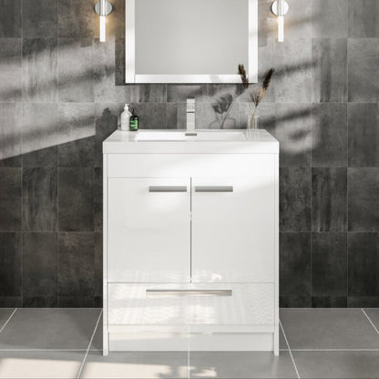 Eviva Lugano Bath Vanity with Acrylic Top and Integrated Sink (24"-84")