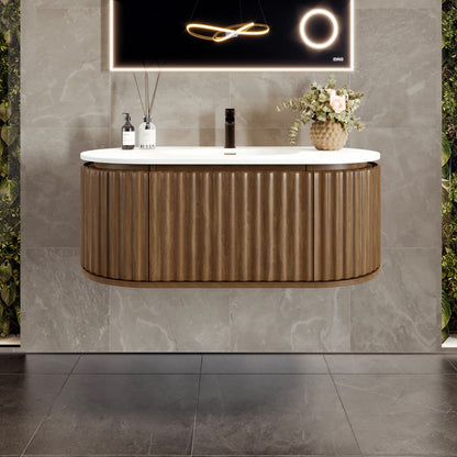 Eviva Haven Wall Mount Bath Vanity with Solid Surface Top and Integrated Sink (39"-71")