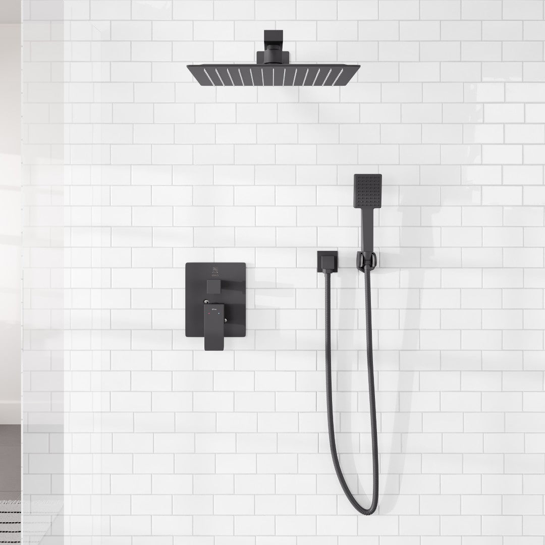 Eviva Edge Shower System with Slide Bar Hand-Shower and Thermostatic Valve