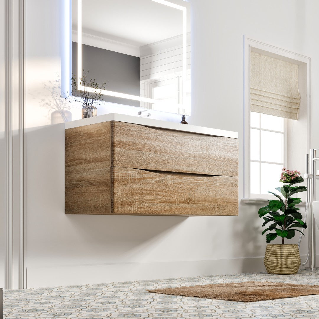 Eviva Smile Bath Vanity with Acrylic Top and Integrated Sink (24"-48")