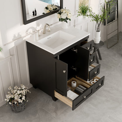 Eviva Acclaim Bath Vanity with Counter Top and Undermount Porcelain Sink (24"-30")