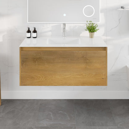 Eviva Madeira Wall Mount Bath Vanity with Acrylic Top and Integrated Sink (20"-48")