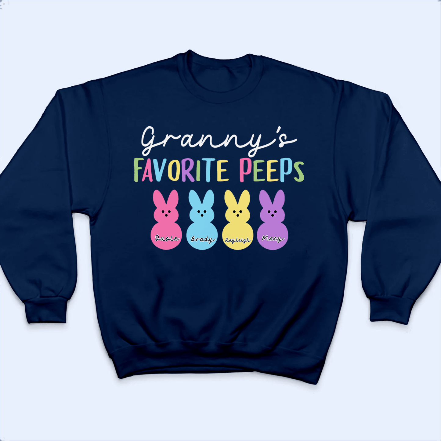Grandma's Favorite Bunny Easter Bunnies - Personalized Custom T Shirt - Easter, Birthday, Loving, Funny Gift for Grandma/Nana/Mimi, Mom, Wife, Grandparent