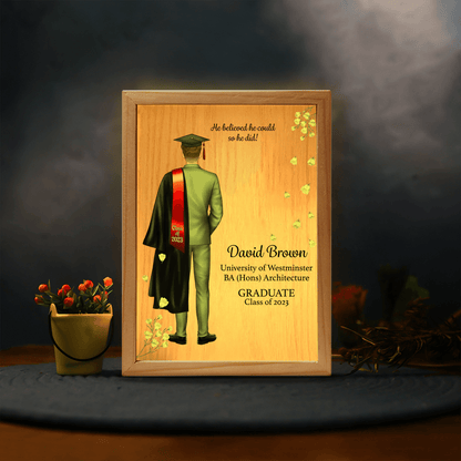 Custom Graduation Gift - Frame Light Box - Personalized Present For Her, Him, Grad | Ceremony, Commencement, Convocation, College & University
