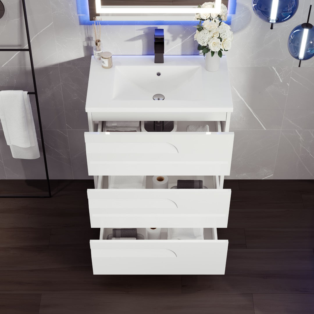 Eviva Joy Bath Vanity with Porcelain Top and Integrated Sink (24"-40")