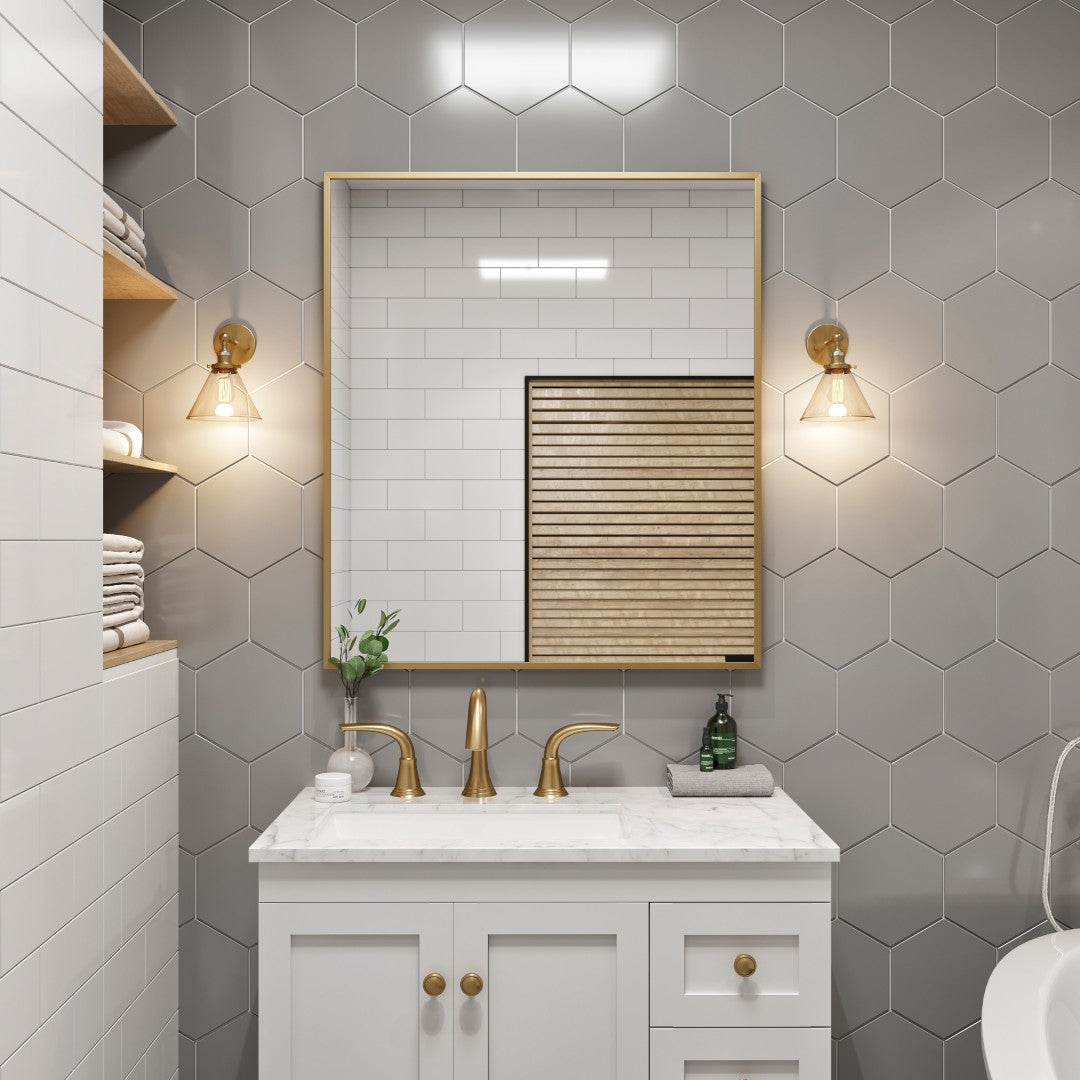Eviva Gold Gold Metal Framed Mirror