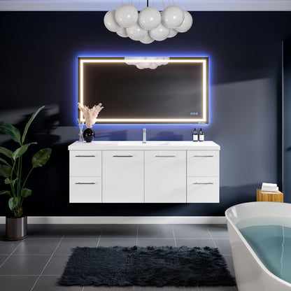 Eviva Axel Wall Mount Bath Vanity with Acrylic Top and Integrated Sink