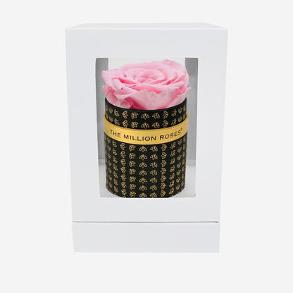 Single Black Monogram Box | Light Pink Rose