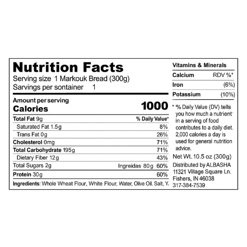 Authentic Albasha Handmade Markook Bread - Shrak Bread for Wraps and Dips, 100% Natural