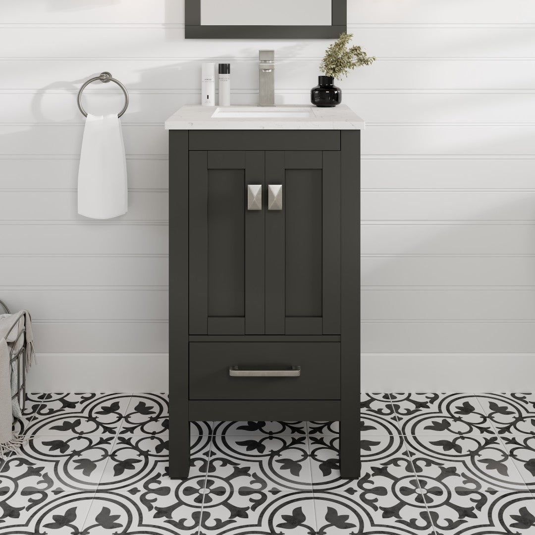 Eviva London Bath Vanity with Carrara Quartz Top and Undermount Porcelain Sink (20"-60")