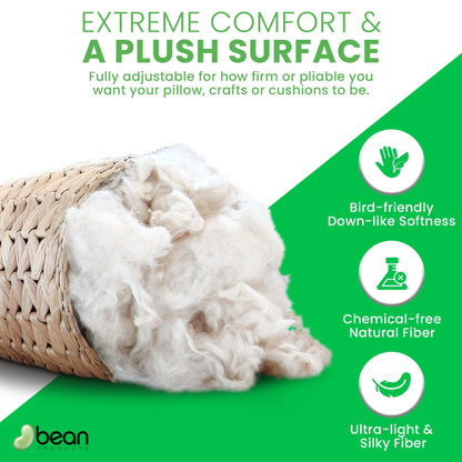 Organic Kapok Sleep Bed Pillows with 100% Organic Cotton Fabric - Plant Based Vegan