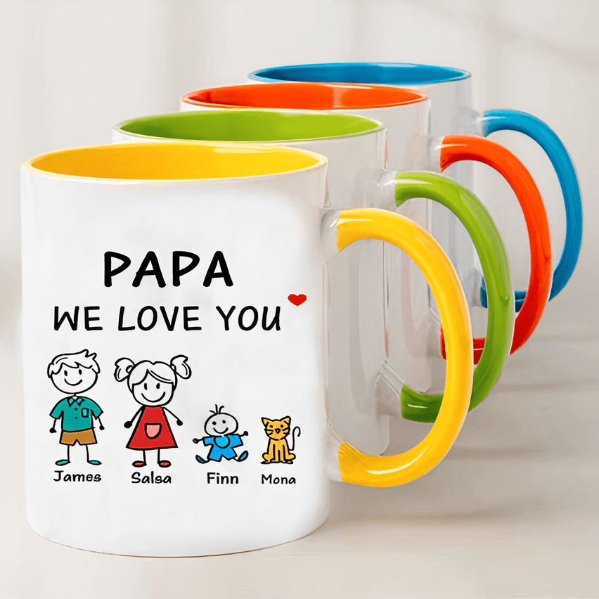 Dad, We Love You - Personalized Custom Coffee Mug - Custom Father's Day Gift for Dad, Papa, Grandpa, Daddy, Dada