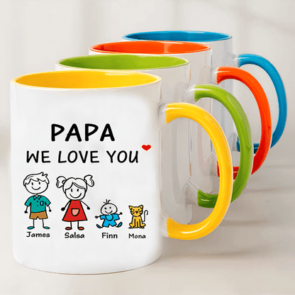Dad, We Love You - Personalized Custom Coffee Mug - Custom Father's Day Gift for Dad, Papa, Grandpa, Daddy, Dada