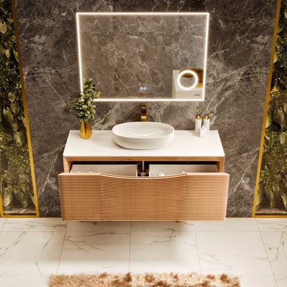 Eviva Leah Wall Mount Bath Vanity with Solid Surface Top and Integrated Sink (32"-39")