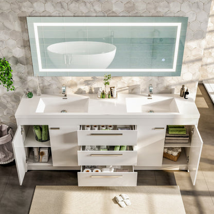 Eviva Lugano Bath Vanity with Acrylic Top and Integrated Sink (24"-84")
