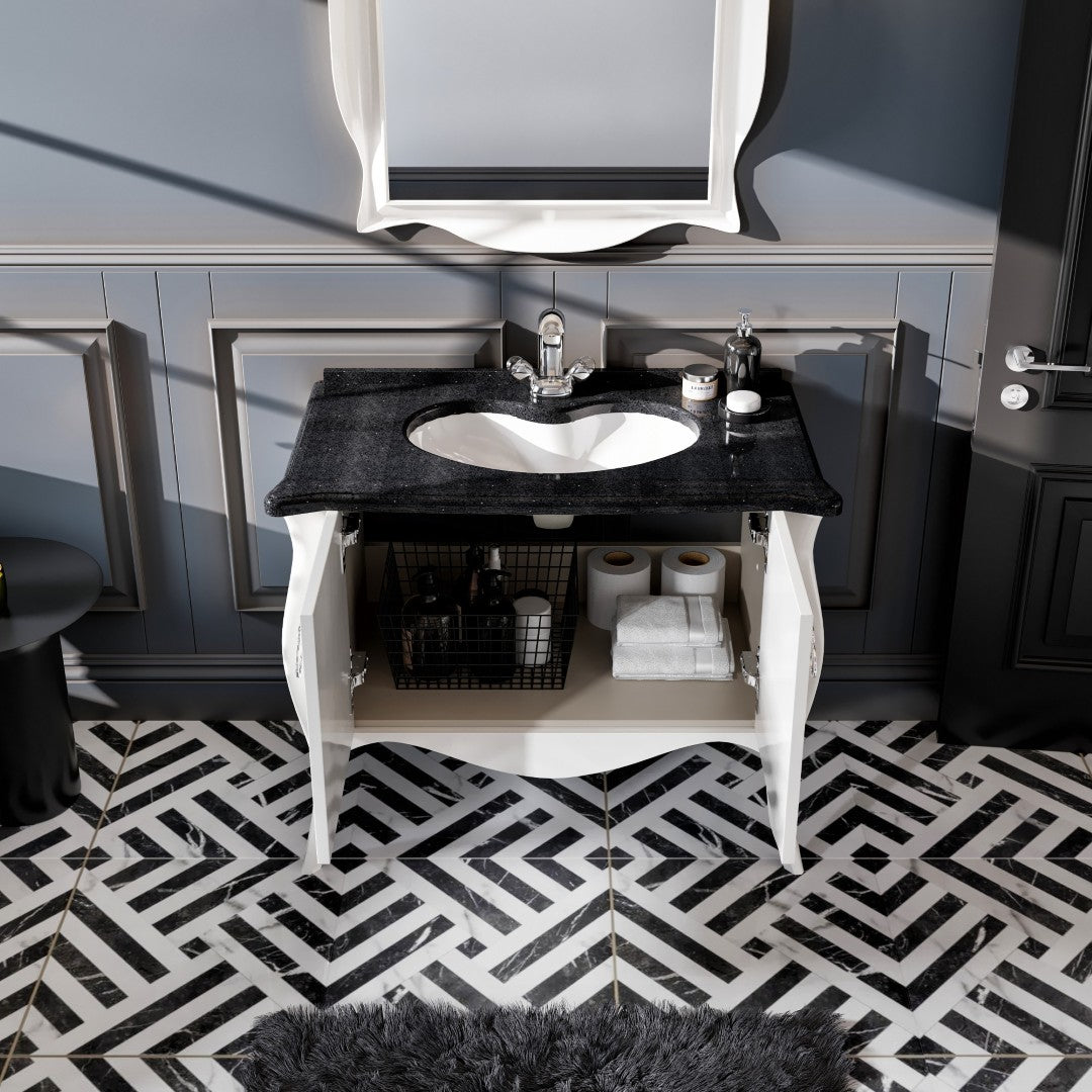 Eviva Ritz Bath Vanity with Granite Top and Undermount Porcelain Sink