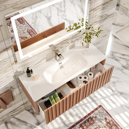 Eviva Dolce Vita Wall Mount Bath Vanity with Solid Surface Top and Integrated Sink