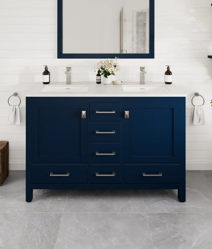 Eviva London Bath Vanity with Carrara Quartz Top and Undermount Porcelain Sink (20"-60")