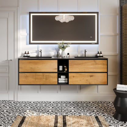 Eviva Vienna Wall Mount Bath Vanity with Acrylic Top and Integrated Sink (36"-75")