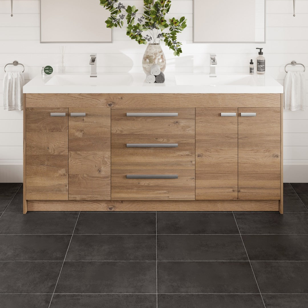 Eviva Lugano Bath Vanity with Acrylic Top and Integrated Sink (24"-84")